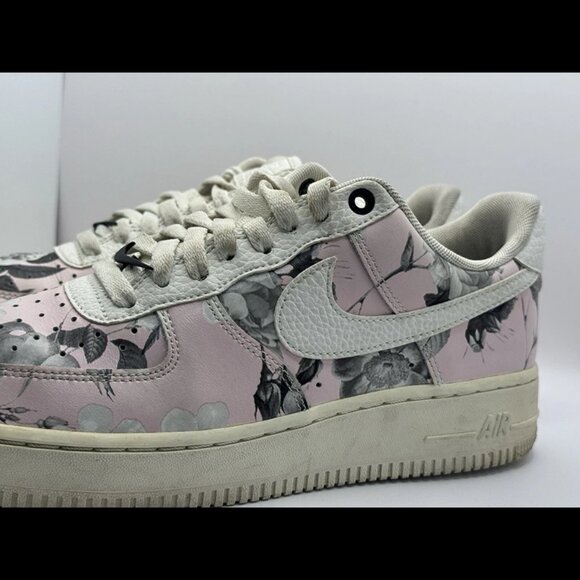 Nike Air Force 1 Low Floral Pink Grey Sneakers Women's Size 8.5‎ AO1017-102 - Picture 6 of 10